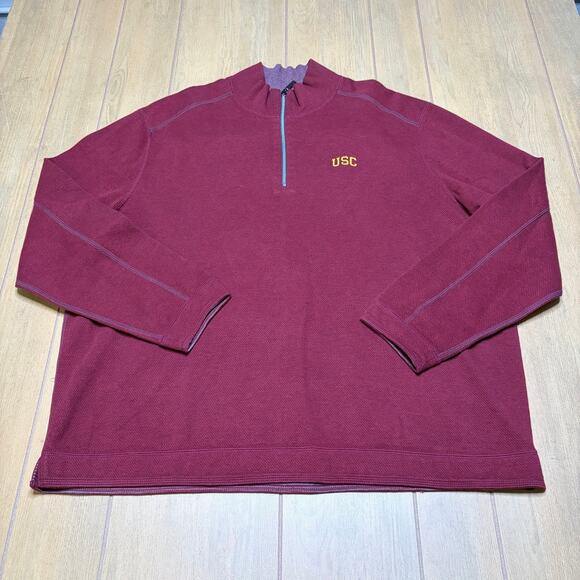 Tommy Bahama Other - Tommy Bahama USC Trojans 2XL Quarter Zip Pullover Sweater Red NCAA University